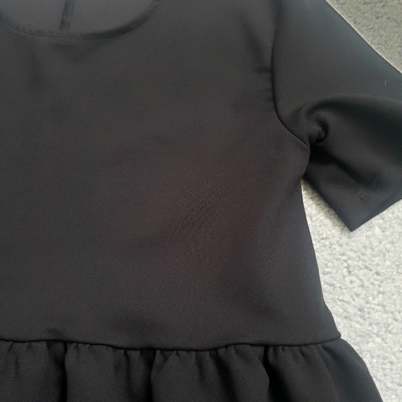 Zara Black peplum stretch shirt size S - Picture 3 of 4